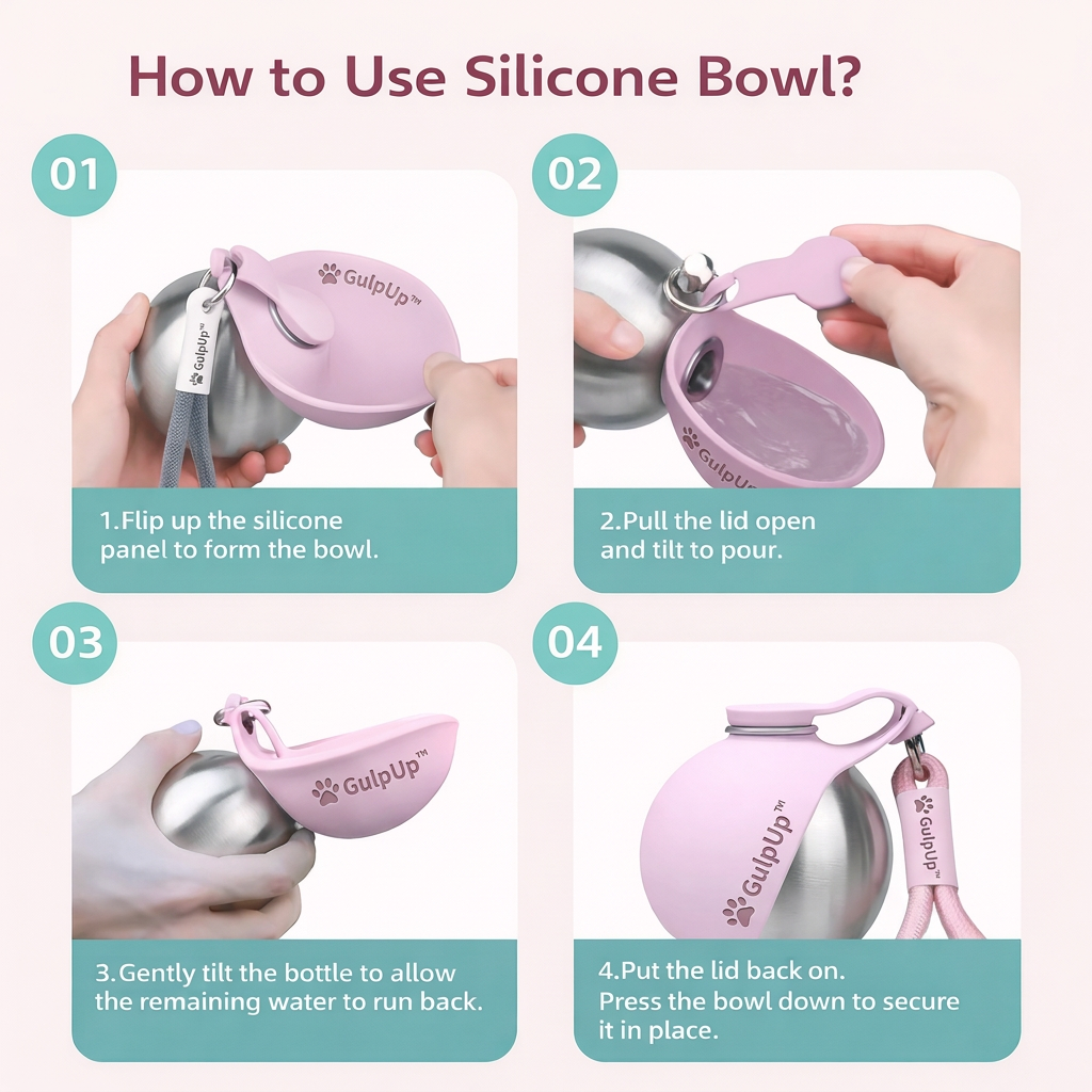 GulpUp The 2-in-1 Dog Water Bottle & Bowl