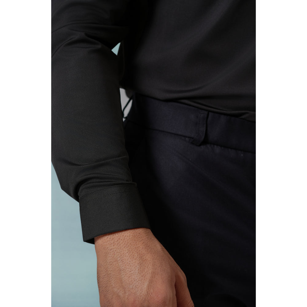 Premium Full Sleeves Wrinkle Free Shirt (Black)