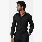 Premium Full Sleeves Wrinkle Free Shirt (Black)