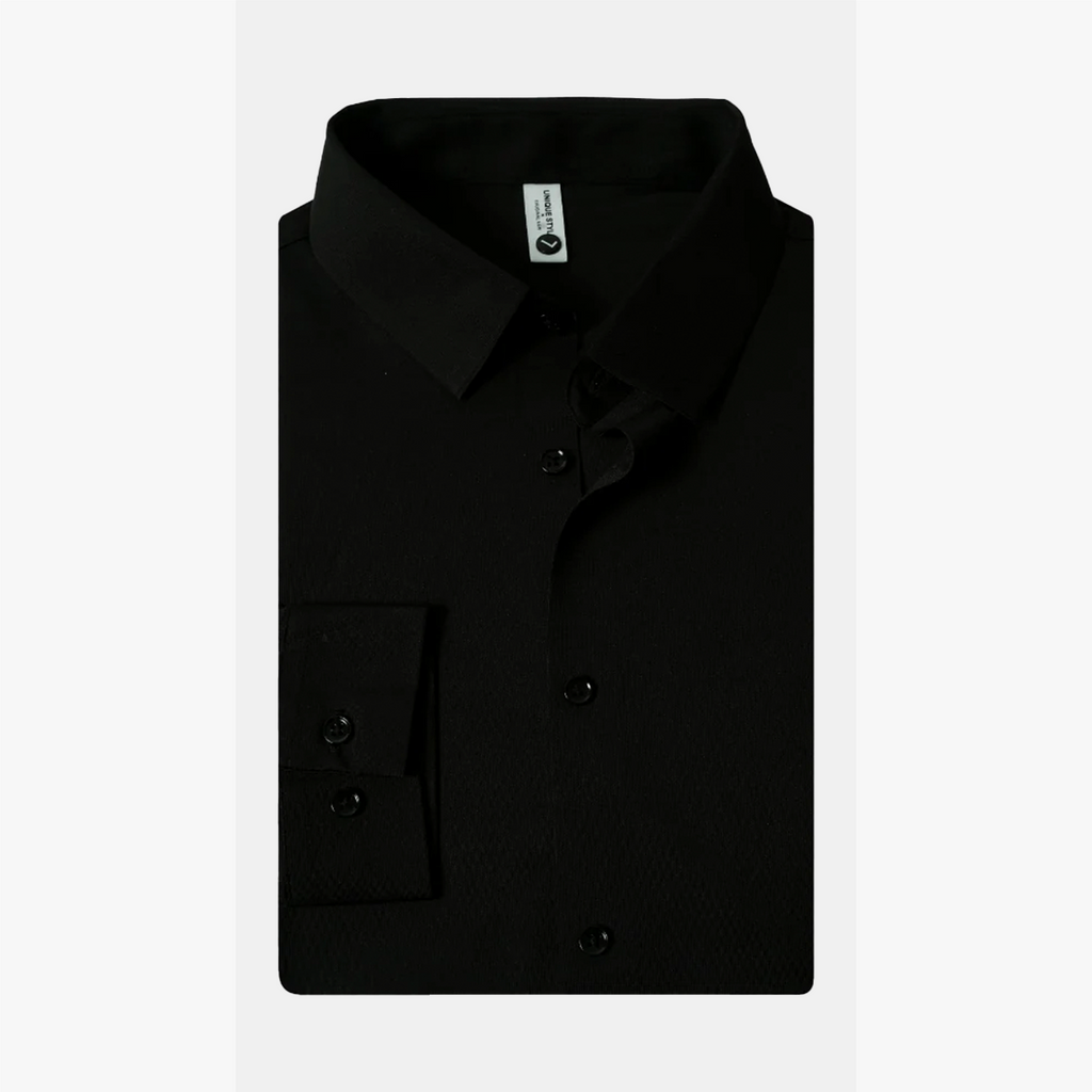 Premium Full Sleeves Wrinkle Free Shirt (Black)