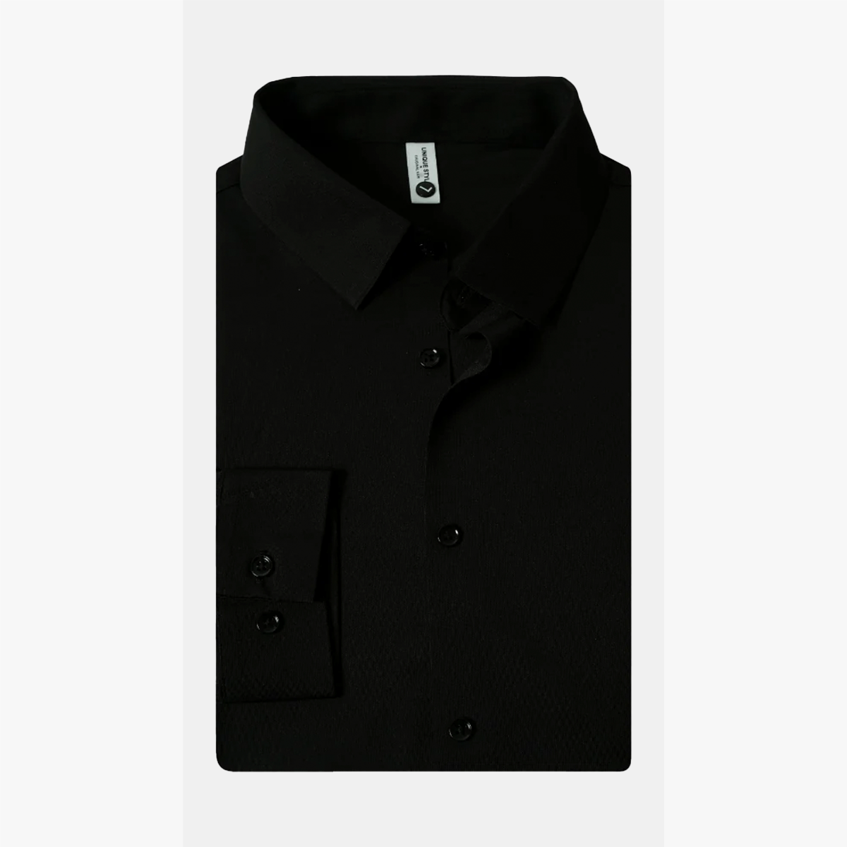 Premium Full Sleeves Wrinkle Free Shirt (Black)