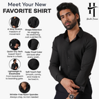 Premium Full Sleeves Wrinkle Free Shirt (Black)