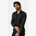 Premium Full Sleeves Wrinkle Free Shirt (Black)