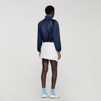 Embroidered cropped satin jacket