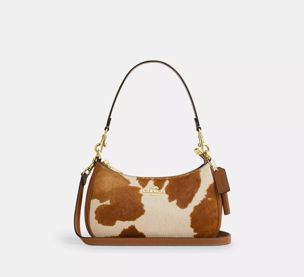 Teri Shoulder Bag In Haircalf With Cow Print