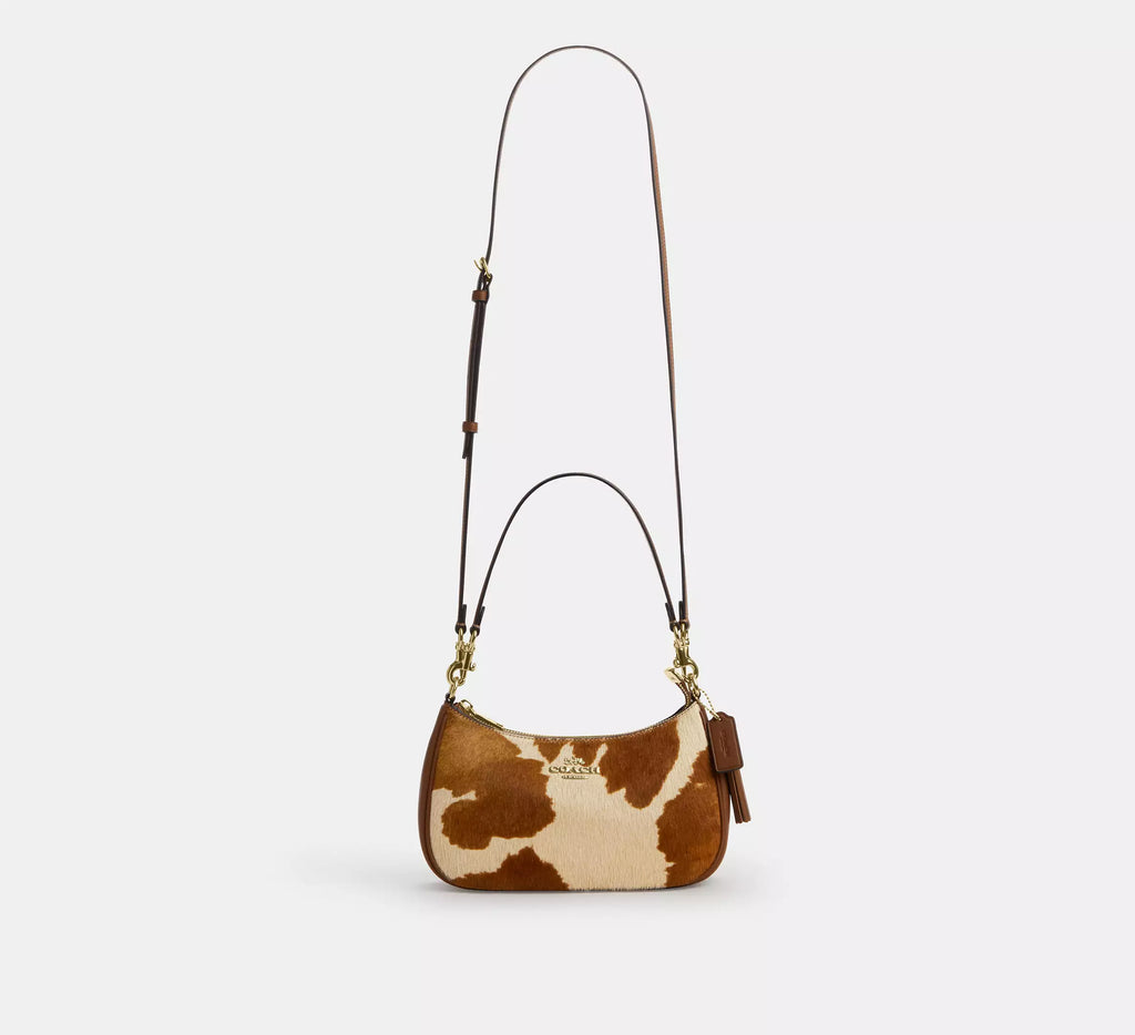 Teri Shoulder Bag In Haircalf With Cow Print