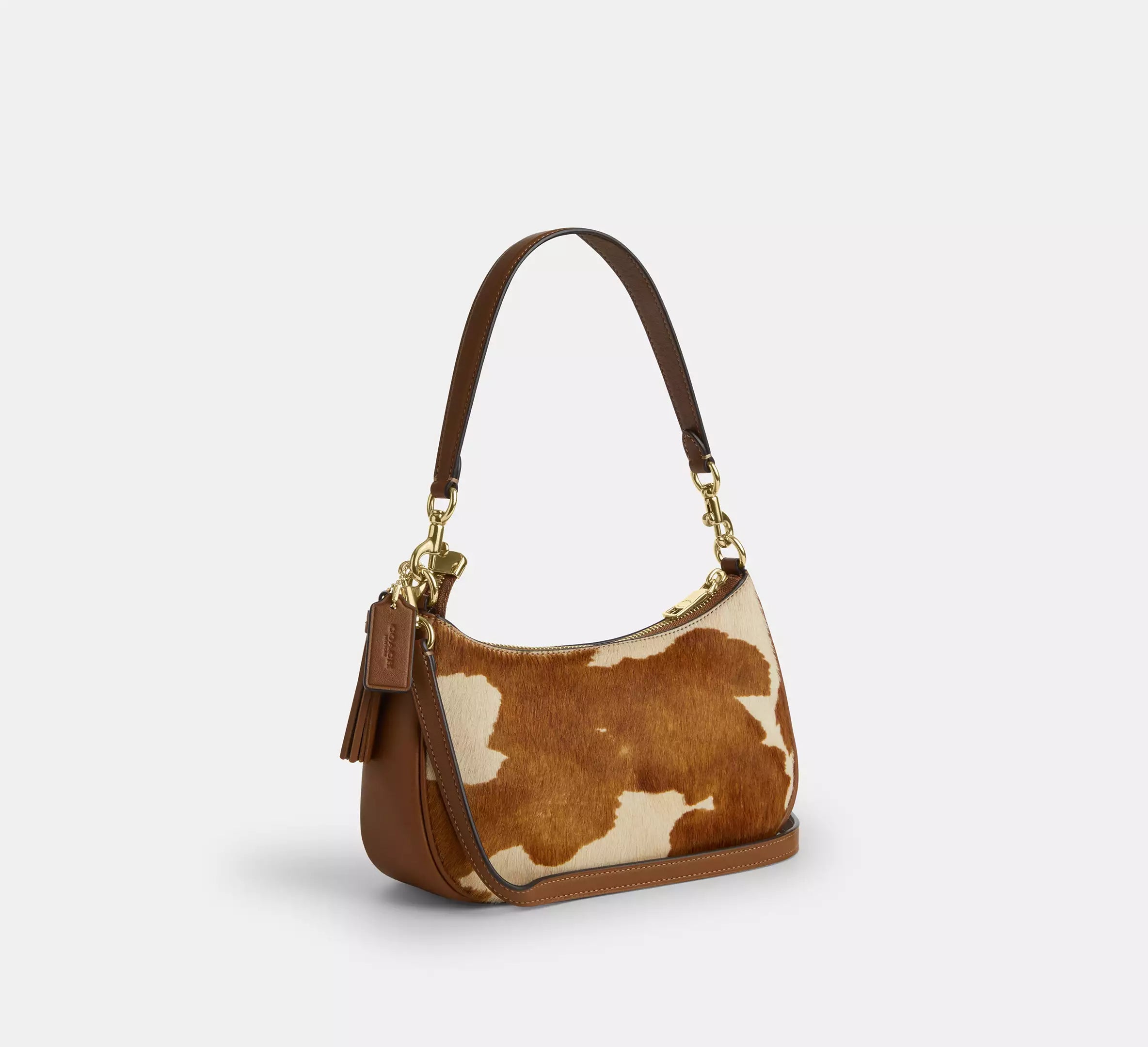 Teri Shoulder Bag In Haircalf With Cow Print